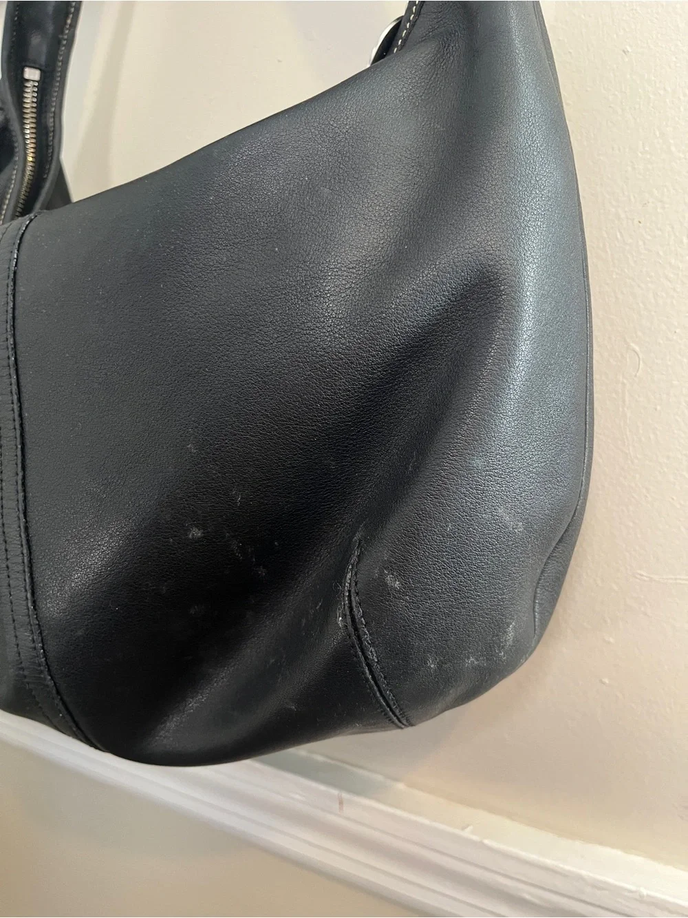 Vintage Coach Black Leather Ergo Hobo Shoulder Bag